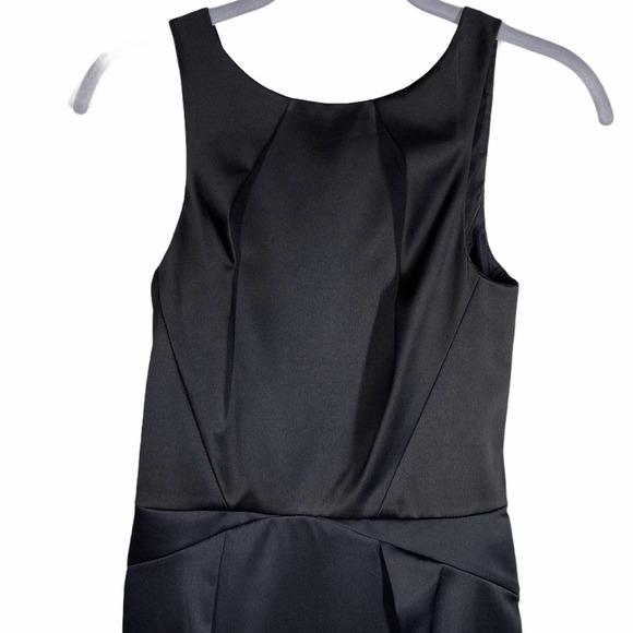 Topshop Dress Origami Satin Little Black Dress Open Back Sleeveless LBD Womens 2 - Picture 2 of 9